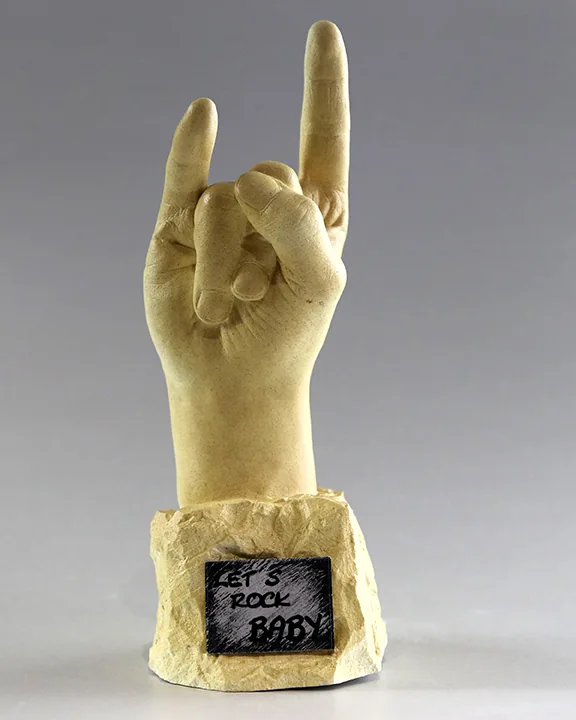 Handabformung - lets rock baby - phosphorisierend