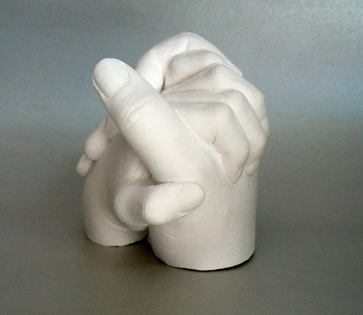 Handabformung Papa und und Sohn